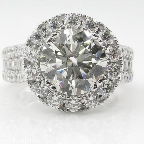 NEW 18K WHITE GOLD ROUND HALO RING, CUTE RING, SHINY RING. - Picture 4 of 4